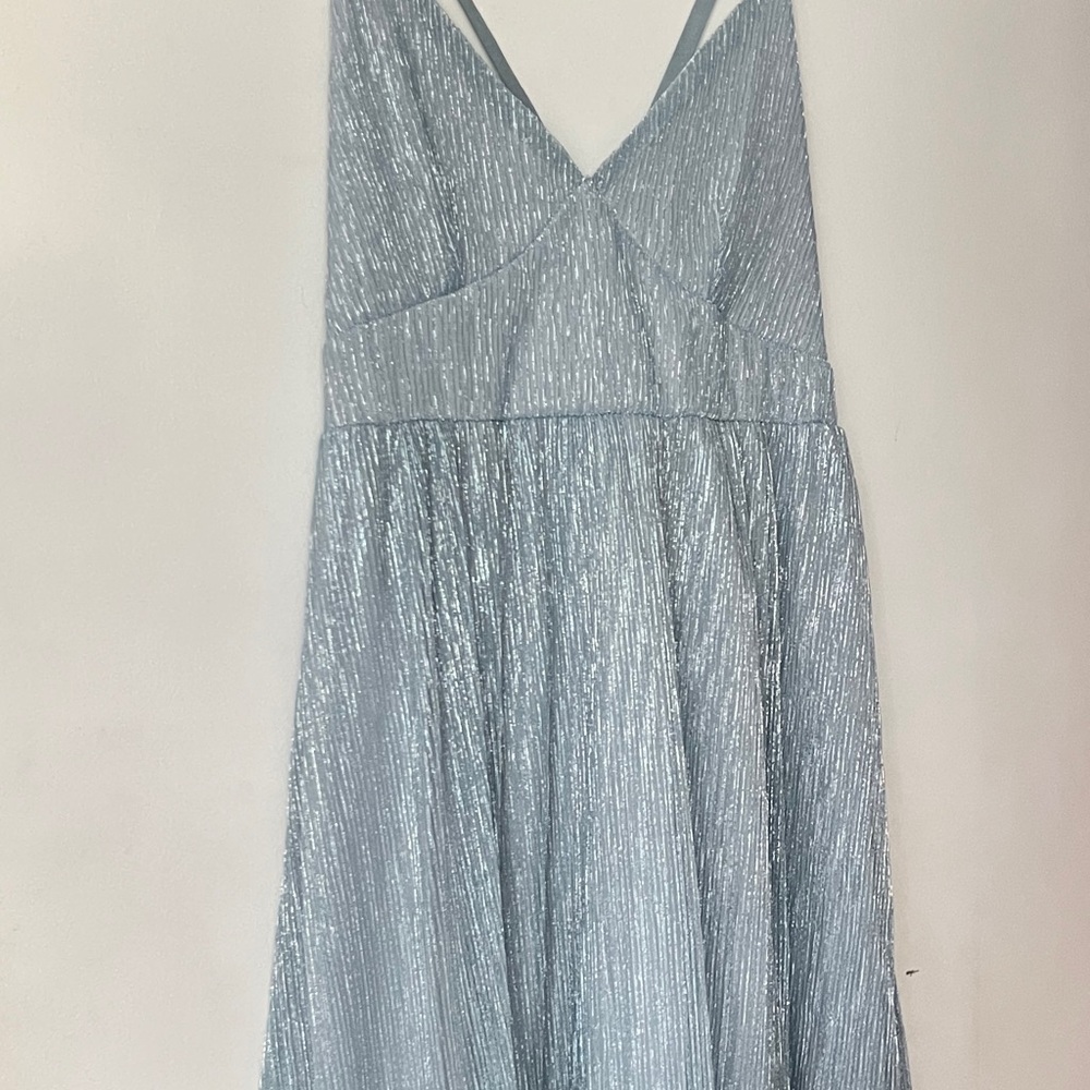 Cider Light Blue Sparkly Mini Dress-XL - Picture 7 of 7